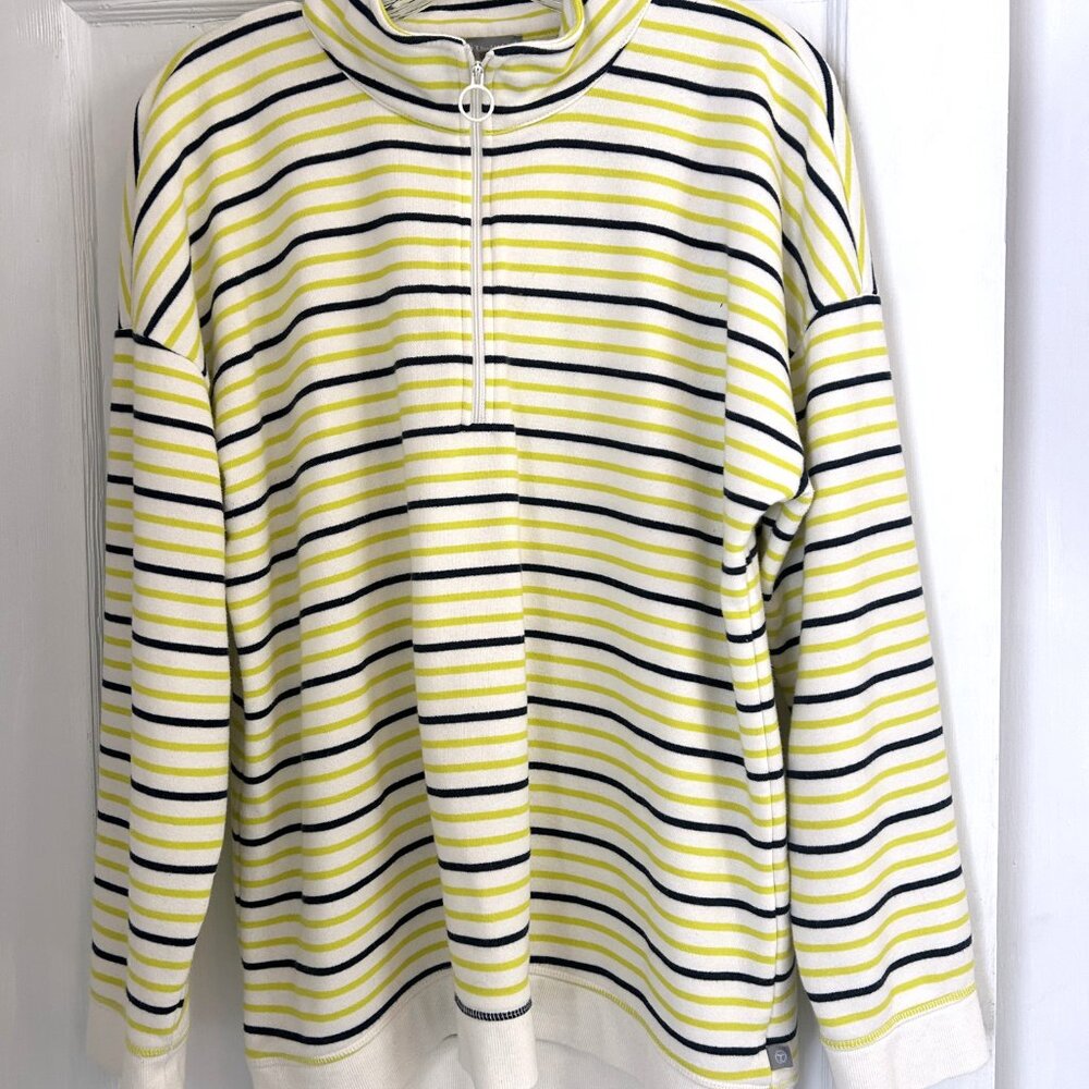 Talbots by T Striped Quarter Zip Pullover Sweatshirt, Pre-Owened, Sz XL